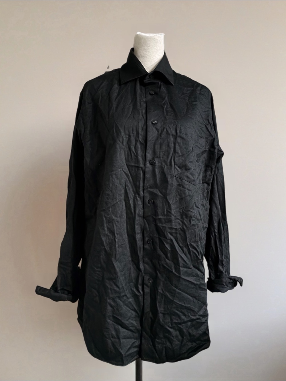 Geoffrey Beene Black Lightweight Button-Up Shirt Jacket